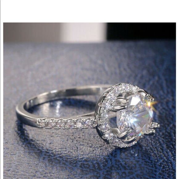 New 2 PC Set 925 Silver Sapphire Ring - Picture 5 of 7